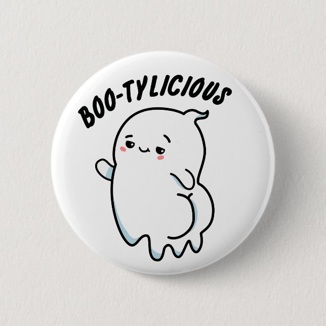 Bootylicious Funny Ghost Pun Button (Vorderseite)