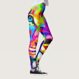 Bootylisos Liquid Rainbow Lion Animal Print Leggings