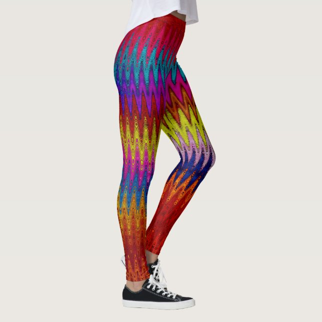 Bootylisous Liquid Paint Rainbow Krawatte Farbstof Leggings (Rechts)