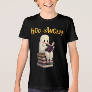 Boowurm Read more Books Ghost Reading Halloween Tri-Blend Shirt