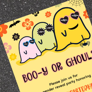 Booy oder Ghoul Groovy Ghost Halloween Gender Enth Einladung