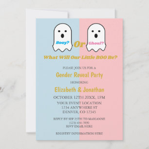 Booy oder Ghoul Halloween-Geister-Geschlechterenth Einladung