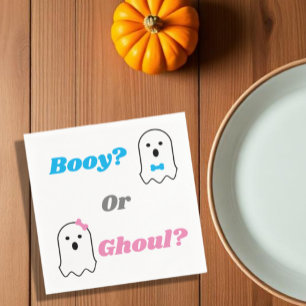 Booy or Ghoul Halloween Ghost Gender Reveal Serviette