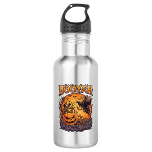 Booyah Halloween-Kürbis Sensenmann Orange Mond_1 Edelstahlflasche