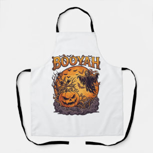 Booyah Halloween-Kürbis Sensenmann Orange Mond_1 Schürze