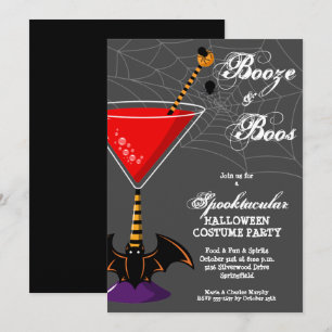 Booze and Boos Martini Budget Halloween Einladung