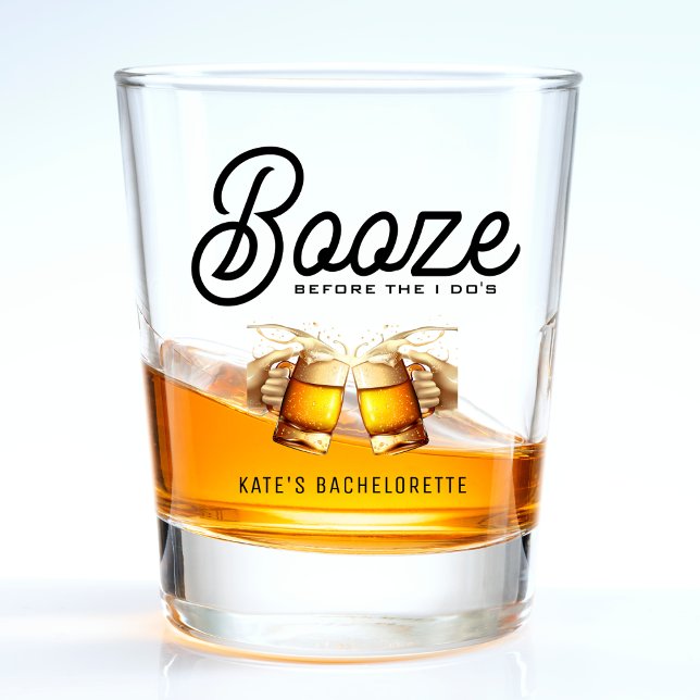 Booze, bevor ich Bachelor-Junggeselinnen-Abschied  Schnapsglas (Booze Before I Do's Bachelor Bachelorette Party Shot Glass
)