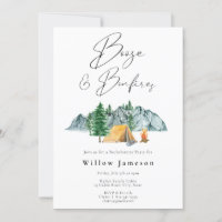 Booze et Bonfires Bachelorette Camping Invitation