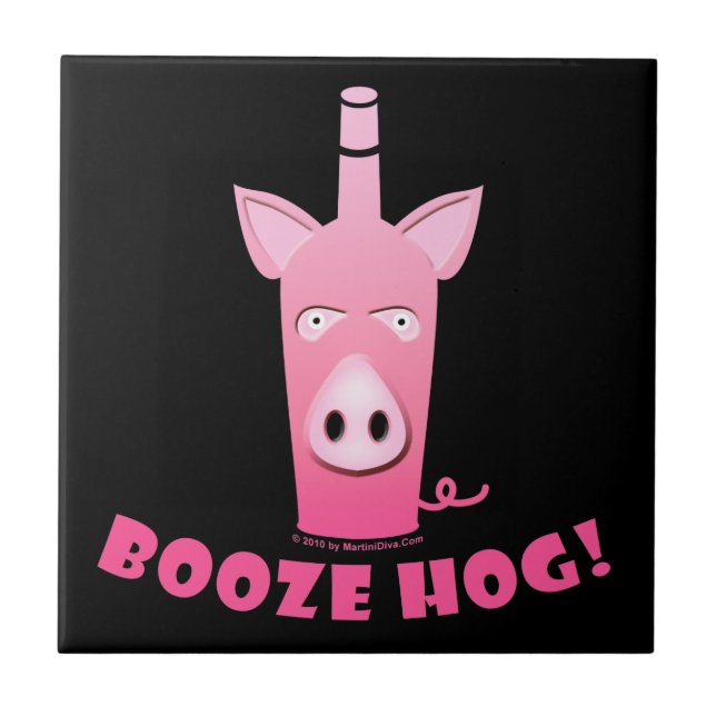 BOOZE HOG KERAMIK TITEL - UNTERSETZER - TRIVET (Vorderseite)