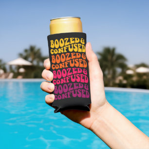 Boozed Confused Groovy Junggeselinnen-Abschied Cus Selters Dosenkühler