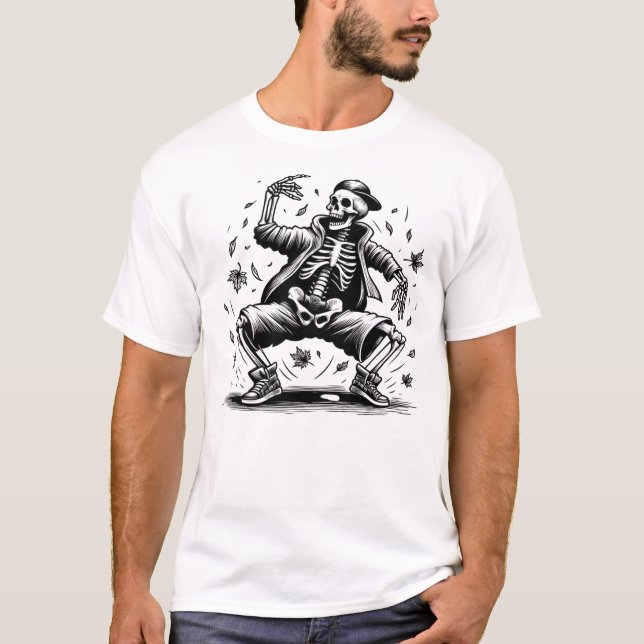 Bop, bis die Blätter schwarz und weiß zurückfallen T-Shirt (Vorderseite)