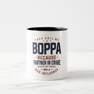 Boppa weil Partner im Kriminaldesign Zweifarbige Tasse