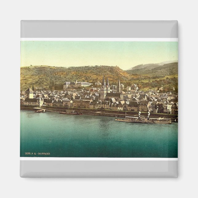 Boppard, der Rhein, Deutschland seltene Fotochrom Magnet (Vorne)