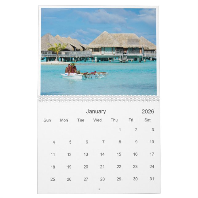 Bora Bora 20XX calendrier photographique paysage (Jan 2026)