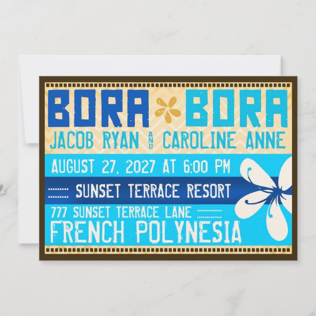 BORA BORA Bestimmungsort-Einladung Einladung (Vorderseite)