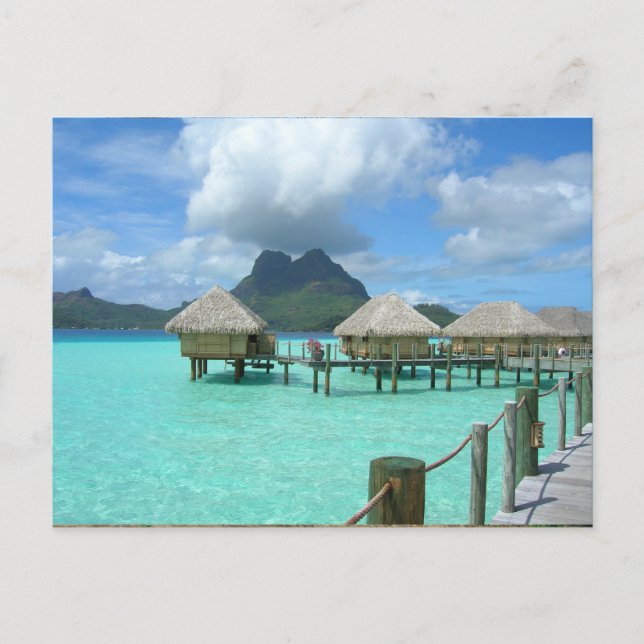 Bora Bora Bungalow Postcard Postkarte (Vorderseite)