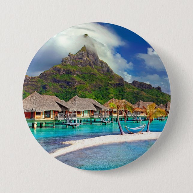 Bora Bora Caribbean Island Button (Vorderseite)