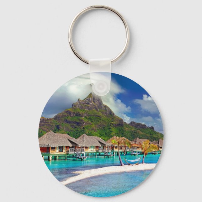 Bora Bora Caribbean Island Schlüsselanhänger (Vorderseite)
