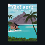 Bora Bora Französisch Polynesien Reisen Vintage Ku Postkarte<br><div class="desc">Bora Bora Vektorgrafik Design. Umgeben von sandigen Inseln und einer türkisblauen Lagune,  die von einem Korallenriff geschützt ist,  ist es für seine Tauchgänge bekannt.</div>