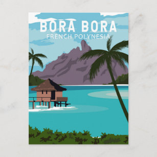 Bora Bora Französisch Polynesien Reisen Vintage Ku Postkarte