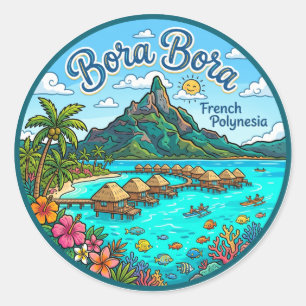 Bora Bora Französisch-Polynesien Runder Aufkleber