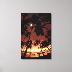 Bora Bora, Französisch-Polynesien-Sonnenuntergang  Leinwanddruck
