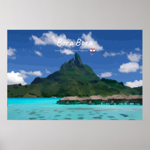 Bora Bora, Französisch-Polynesien - Strandresort Poster