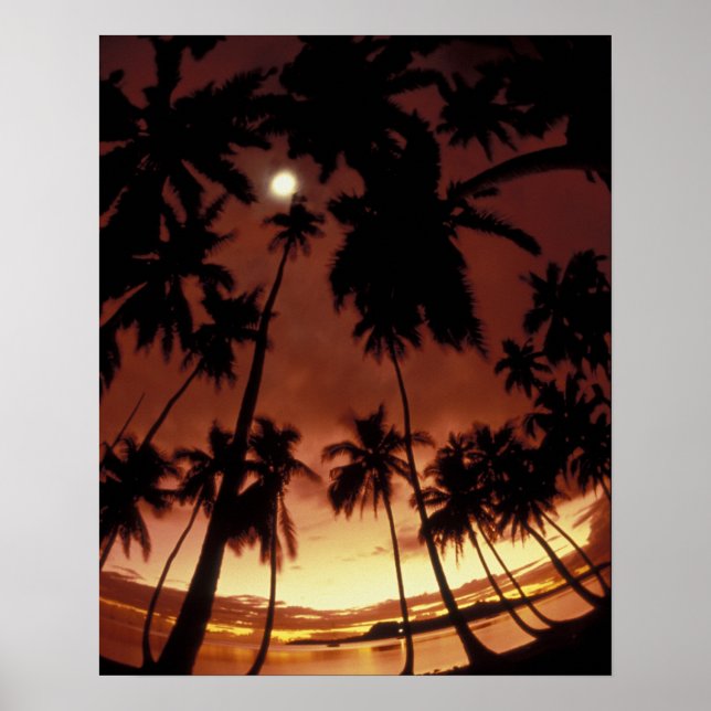 Bora Bora, Französisch-Polynesien Sunset durch Poster (Vorne)