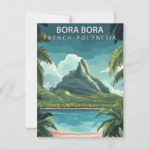 Bora Bora Französisch-Polynesien Vintage-Reise Postkarte