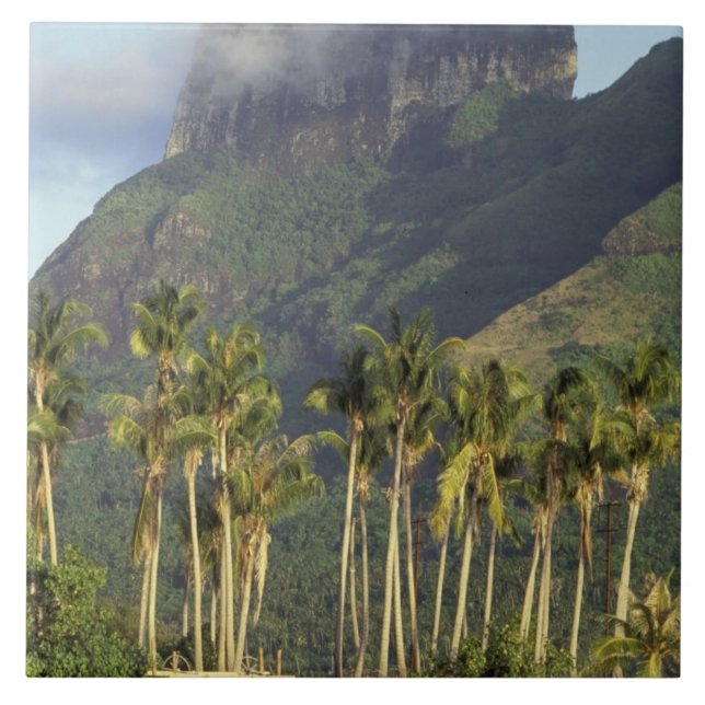 Bora Bora, Französisch-Polynesien Wasserfront-Szen Fliese (Vorderseite)