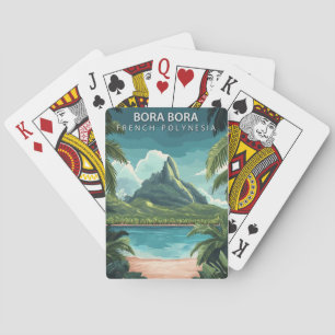 Bora Bora French Polynesia Vintag Tropical Spielkarten