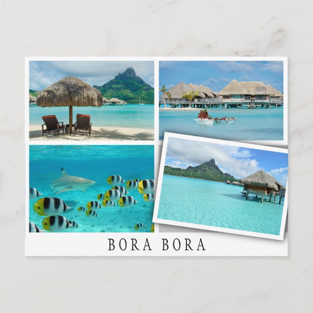 Bora Bora Lagoon Collage with loose image Postkarte (Vorderseite)
