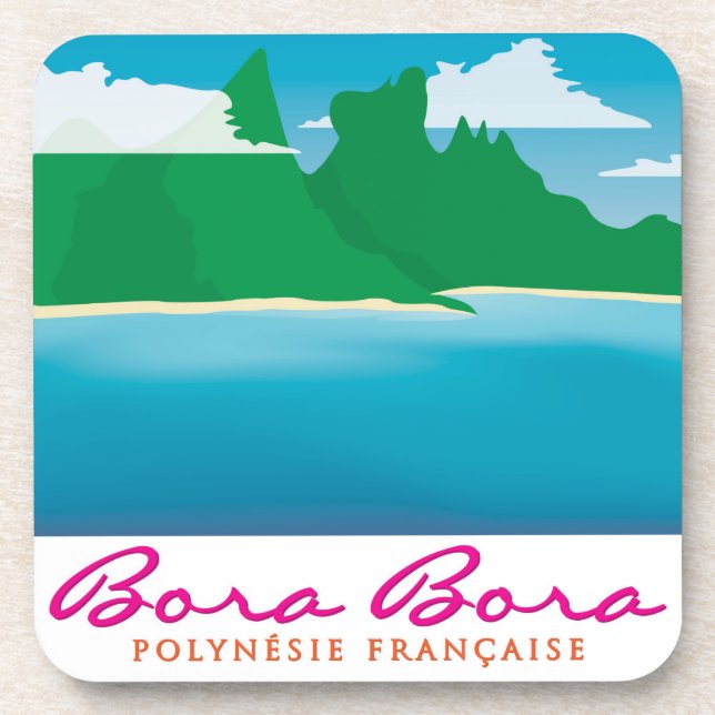 Bora bora landscape untersetzer (Vorderseite)