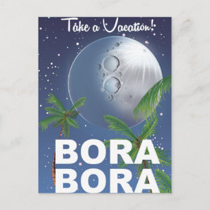 Bora Bora Moon Travel Poster Postkarte