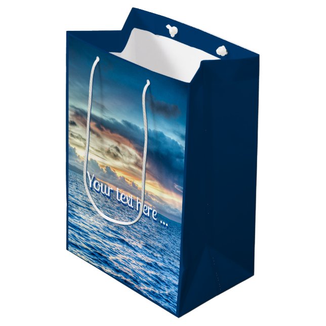 Bora Bora Ocean View Foto Mittlere Geschenktüte (Vorderseite Schrägansicht)