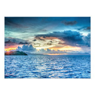 Bora Bora schöner Sonnenuntergang Fotodruck