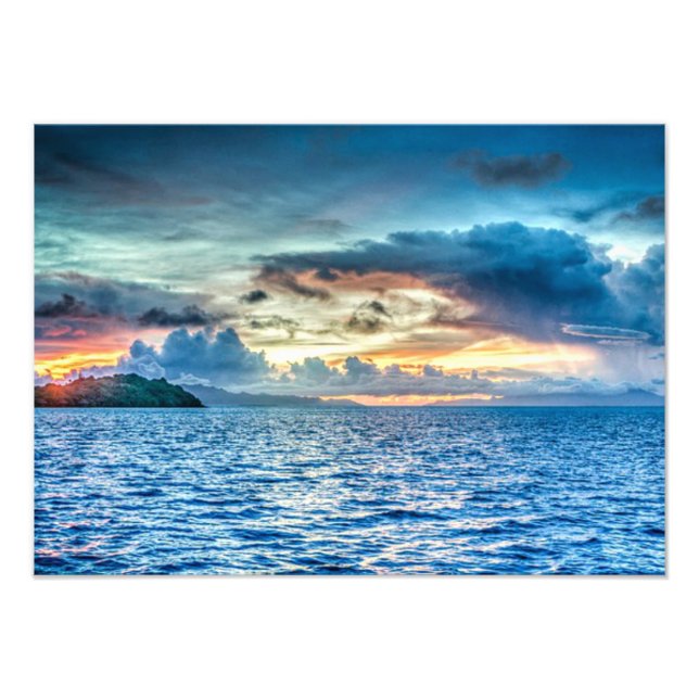 Bora Bora schöner Sonnenuntergang Fotodruck (Vorne)