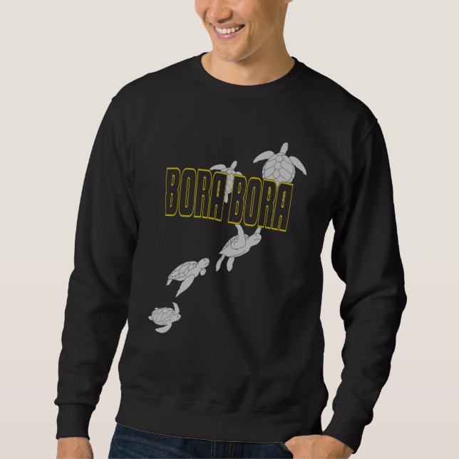 Bora Bora Sea Turtles Scuba Diving with Turtles Sweatshirt (Vorderseite)