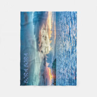 Bora Bora Sonnenuntergang über dem Ozean Fleecedecke