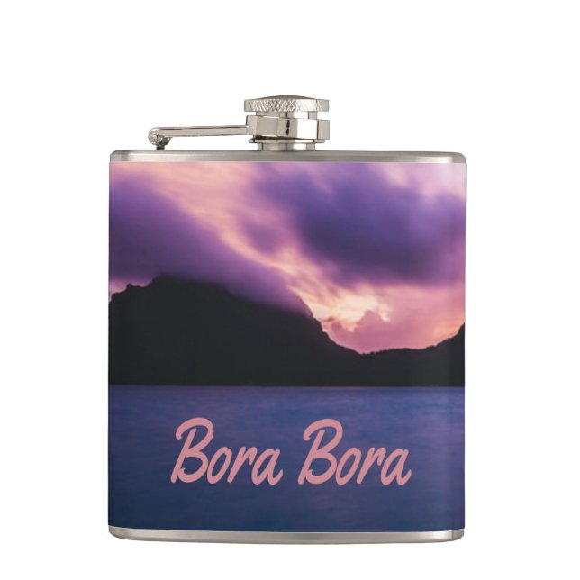 Bora Bora Suset Island Beach Flachmann (Vorderseite)