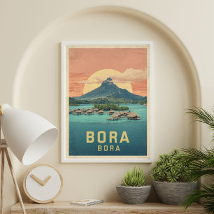 Bora Bora Träume – Vintage Lagune Reise  Poster
