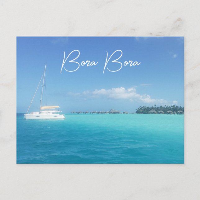 Bora Bora Tropical Island Paradise Yacht Postkarte (Vorderseite)