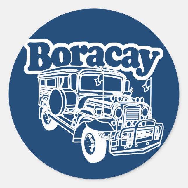 Boracay Jeepney Runder Aufkleber (Vorderseite)