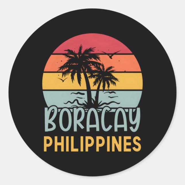 Boracay Philipes Runder Aufkleber (Vorderseite)