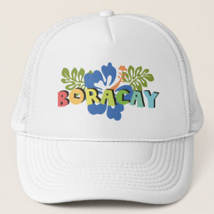 Boracay Philippinen auf Blume des tropischen Hibis Truckerkappe
