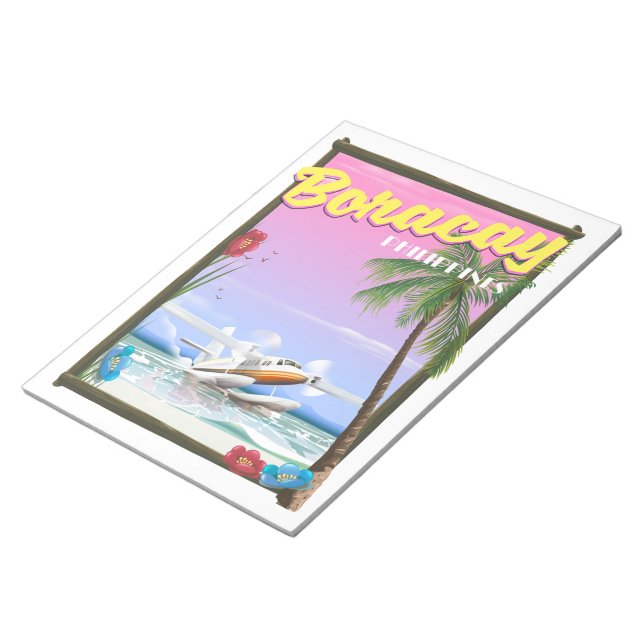 Boracay Philippinen Strand Reiseplakat Notizblock (angewinkelt)