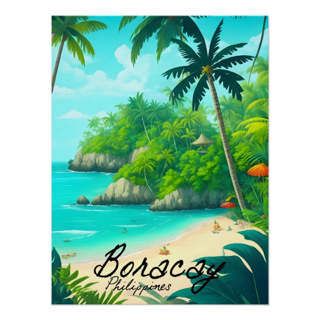 Boracay Philippinen Strand Reiseplakat Poster (Vorderseite)