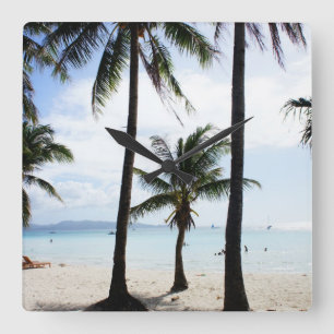 Boracay Philippines Quadratische Wanduhr