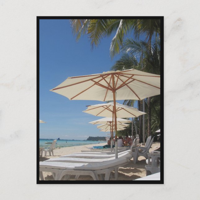Boracay-Sonnenschirme Postkarte (Vorderseite)