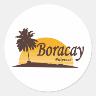 Boracay weiß runder aufkleber